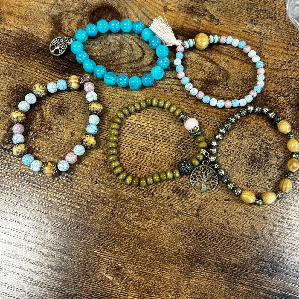 Source Unknown Turquoise and Earth Tone Bracelet Set - Picture 4 of 4